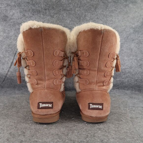 Tamarac Shoes Womens 9 Boot Winter Leather Wool Pull On Comfort Warm Brown Tahoe - Picture 5 of 14